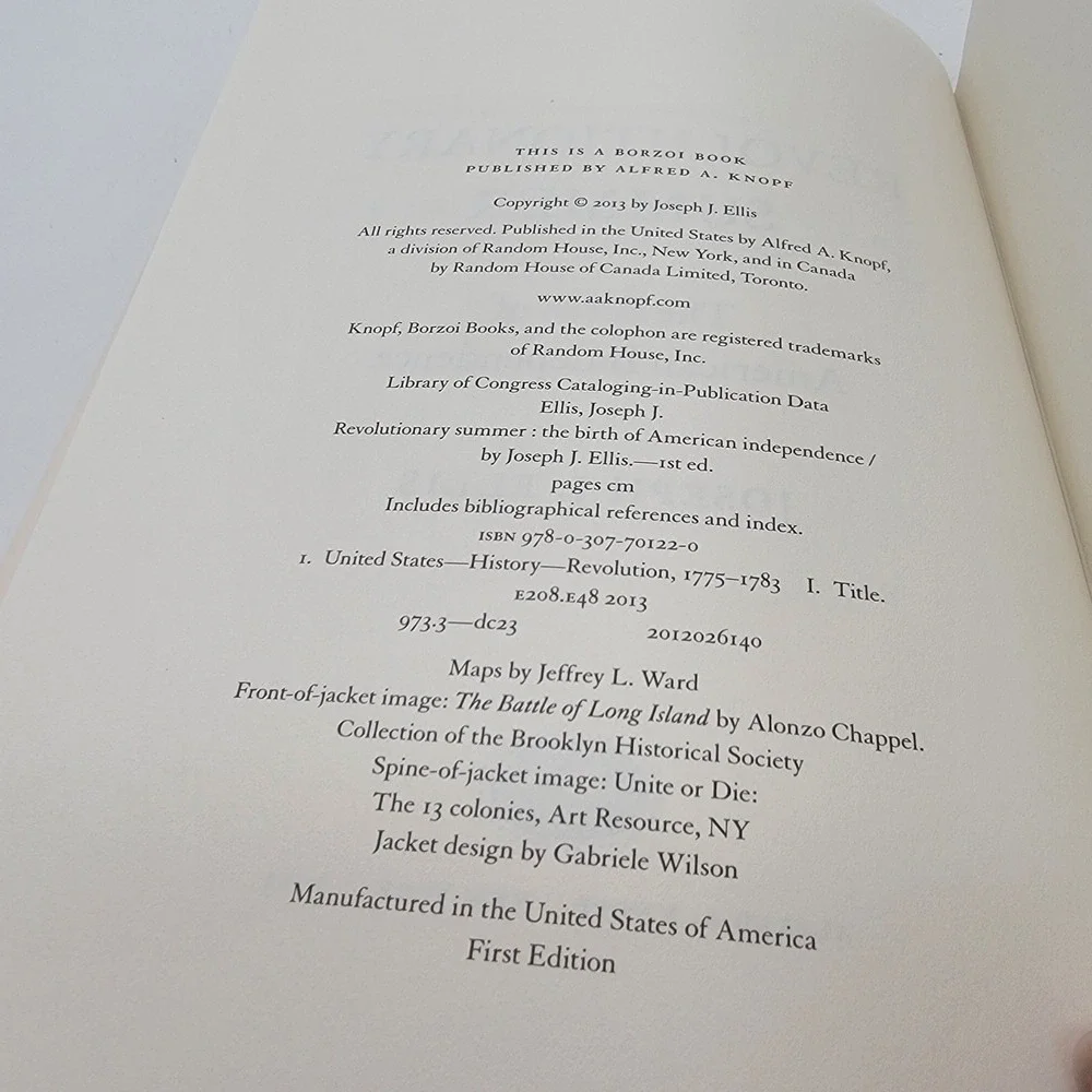 Joseph J. Ellis Revolutionary‎ Summer Hardcover 2013 American History Good